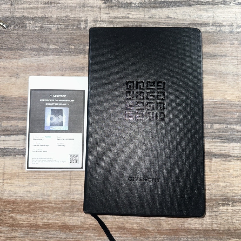 Givenchy Novelty‎ Notebook Black Hardcover w/Certificate Of Authenticity New